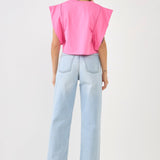 Drop Shoulder Cropped Top