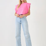 Drop Shoulder Cropped Top