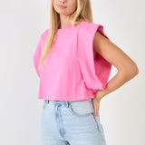 Drop Shoulder Cropped Top