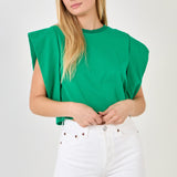 Drop Shoulder Cropped Top