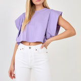 Drop Shoulder Cropped Top