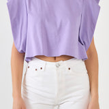 Drop Shoulder Cropped Top