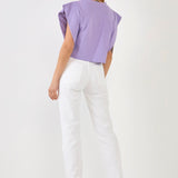 Drop Shoulder Cropped Top