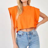 Drop Shoulder Cropped Top
