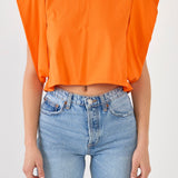 Drop Shoulder Cropped Top