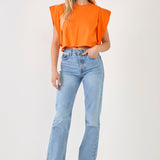 Drop Shoulder Cropped Top