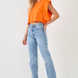 Drop Shoulder Cropped Top