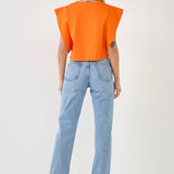 Drop Shoulder Cropped Top
