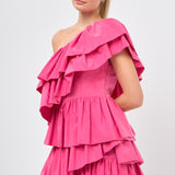 One-Shoulder Ruffled Mini Dress