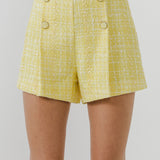 High Waist Tweed Shorts