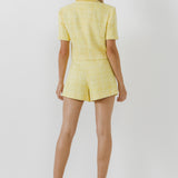 High Waist Tweed Shorts