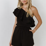 Tiered Layer One Shoulder Romper