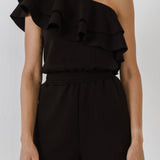 Tiered Layer One Shoulder Romper