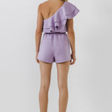 Tiered Layer One Shoulder Romper