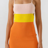 Color Block Cut Out Mini Dress