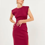 Cinched Waist Sleeveless Knit Top