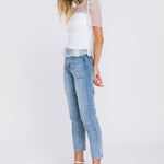 ENDLESS ROSE - Mesh Puff Short Sleeve Top - TOPS available at Objectrare