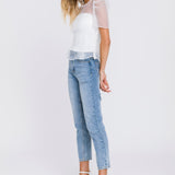 ENDLESS ROSE - Mesh Puff Short Sleeve Top - TOPS available at Objectrare