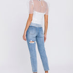 ENDLESS ROSE - Mesh Puff Short Sleeve Top - TOPS available at Objectrare