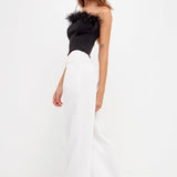 Strapless Knit Feather Top