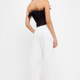 Strapless Knit Feather Top