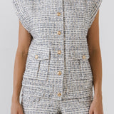 ENDLESS ROSE - Tweed Oversized Vest - JACKETS available at Objectrare