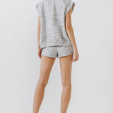 ENDLESS ROSE - Tweed Oversized Vest - JACKETS available at Objectrare
