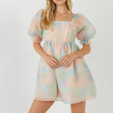 Ombre Puff MIni Dress