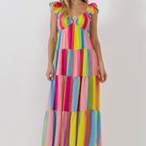 Ombre Stripe Maxi Dress