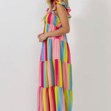 Ombre Stripe Maxi Dress