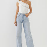 Ruffled Asymmetrical Bodysuit