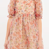 Floral Puff Mini Dress
