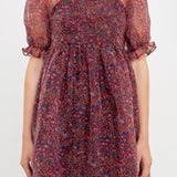 Floral Puff Mini Dress