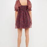Floral Puff Mini Dress