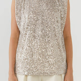Sequin Shoulder Pad Top - Final Sale