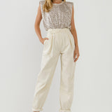 Sequin Shoulder Pad Top - Final Sale