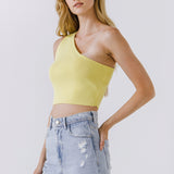 One Shoulder Knit Crop Top