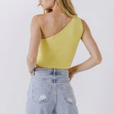 One Shoulder Knit Crop Top