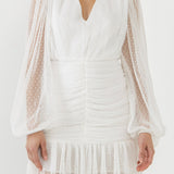 Swiss Dot Ruched Dress