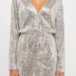 ENDLESS ROSE - Sequin Wrap Romper - ROMPERS available at Objectrare