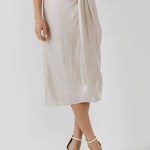 ENDLESS ROSE - Metallic Effect Midi Skirt - SKIRTS available at Objectrare