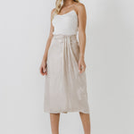 ENDLESS ROSE - Metallic Effect Midi Skirt - SKIRTS available at Objectrare