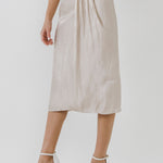 ENDLESS ROSE - Metallic Effect Midi Skirt - SKIRTS available at Objectrare