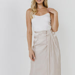 ENDLESS ROSE - Metallic Effect Midi Skirt - SKIRTS available at Objectrare
