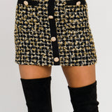 ENDLESS ROSE - Metallic Tweed Mini Skirt - SKIRTS available at Objectrare