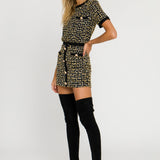 ENDLESS ROSE - Metallic Tweed Mini Skirt - SKIRTS available at Objectrare