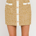ENDLESS ROSE - Metallic Tweed Mini Skirt - SKIRTS available at Objectrare