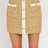 ENDLESS ROSE - Metallic Tweed Mini Skirt - SKIRTS available at Objectrare