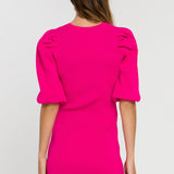 ENDLESS ROSE - Puff Sleeve Knit Dress - DRESSES available at Objectrare