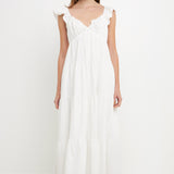 Ruffle Sleeve Maxi Dress